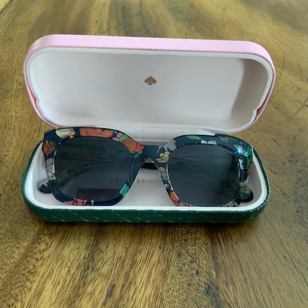 Kate Spade Floral Pattern Sunglasses with Pink and Green Case